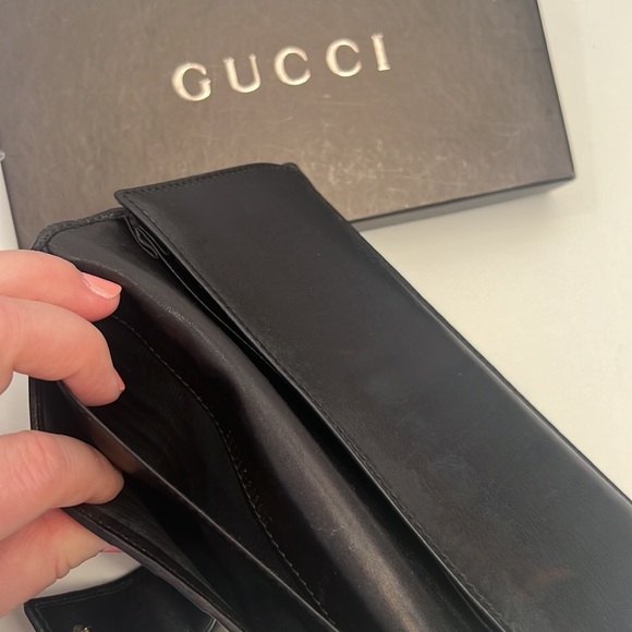 GUCCI Leather Wallet with Gold Hardware in the box 7.5”x4” - Picture 11 of 13